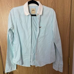 Striped button down top